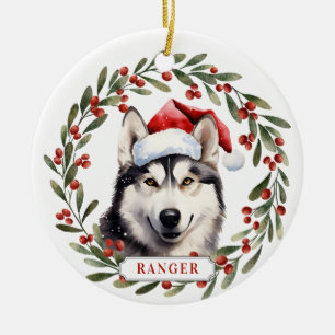 Husky-Keramik-Kreisschmuck Keramik Ornament