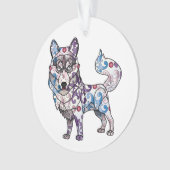 Husky-Kreis-Verzierung Ornament (Vorderseite)
