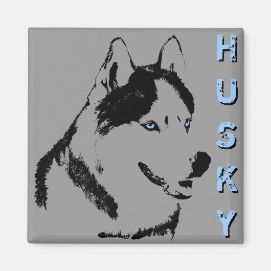 Husky Kühlschrankmagnet Alaskan Sled Dog Magnet / (Vorne)