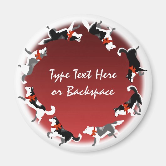 Husky Kühlschrankmagnet Christmas Sled Dog Magnet (Vorne)