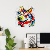 Husky-Leinwand Poster (Heimbüro)