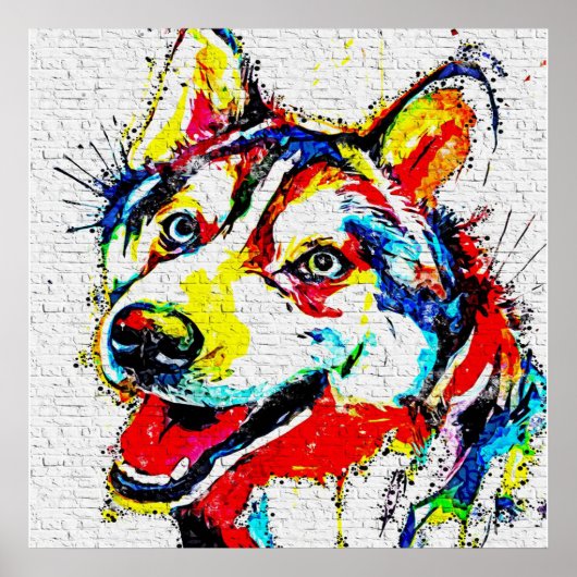 Husky-Leinwand Poster (Vorne)
