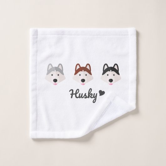 Husky-Liebe-Handtuch-Set Badhandtuch Set (Waschlappen)