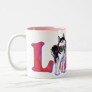 Husky-Liebe Zweifarbige Tasse