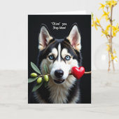 Husky Liebt Dich Stiefmutter Karte (Gelbe Blume)