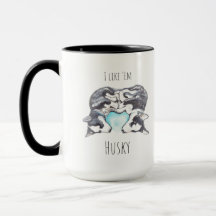 Husky liebt Kaffee-Tasse