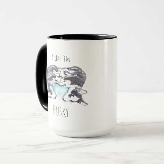 Husky liebt Kaffee-Tasse Tasse (Vorderseite Links)