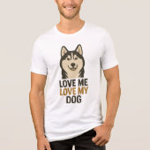 Husky Love Because True Love Has Four Paws Tri-Blend Shirt (Vorderseite)
