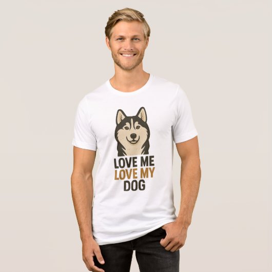Husky Love Because True Love Has Four Paws Tri-Blend Shirt (Vorderseite voll)