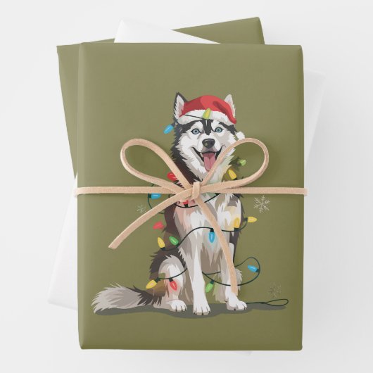Husky Lover Christmas Sibirische Weihnachtshunde-M Geschenkpapier Set (Beispiel)