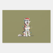 Husky Lover Christmas Sibirische Weihnachtshunde-M Geschenkpapier Set (Vorderseite)