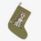 Husky Lover Christmas Sibirische Weihnachtshunde-M Kleiner Weihnachtsstrumpf (Vorderansicht (hängend))