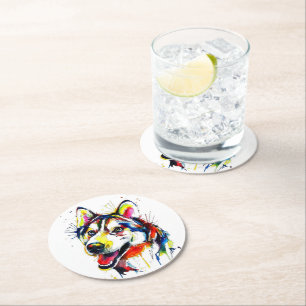 Husky Lovers Stone Coaster Liebhaber Stein Unters Runder Pappuntersetzer