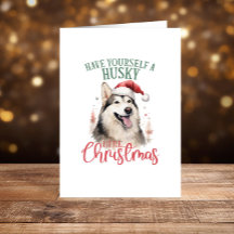 Husky lustige Weihnachtsfeiertage