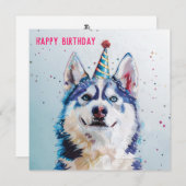 Husky / Malamute Geburtstagskarte (Vorne/Hinten)