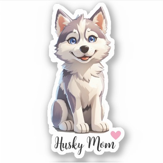 Husky Mama Dog Aufkleber (Vorderseite)