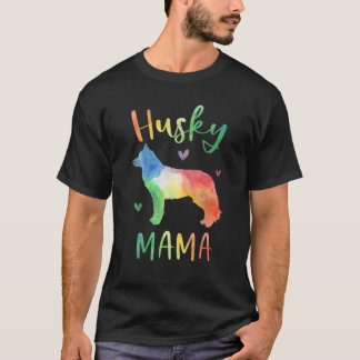 Husky Mama farbenfrohe sibirische Husky Gaben Hund T-Shirt