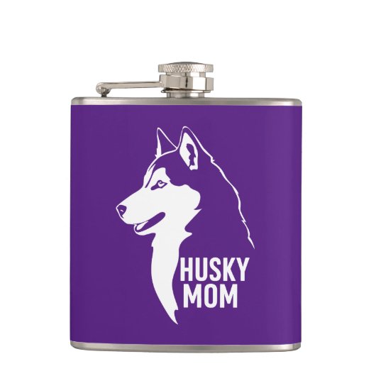 Husky-Mama Flachmann (Vorderseite)