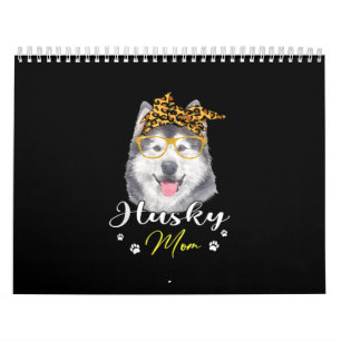 Husky-Mama Leopard Print Hund Liebhaber Geschenk Kalender