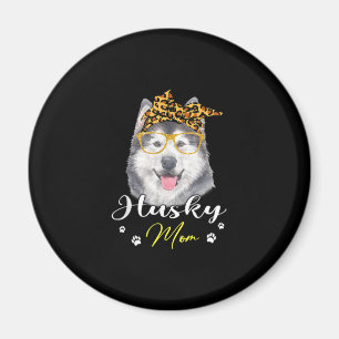 Husky-Mama   Leopard Print Hund Liebhaber Geschenk Magnet
