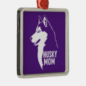 Husky-Mama Ornament Aus Metall (Rechts)