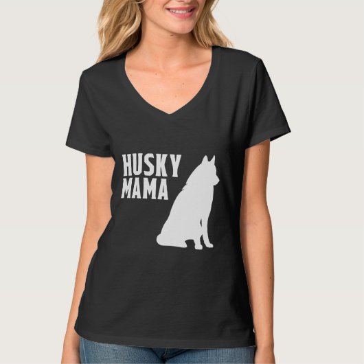 Husky Mama Silhouette T-Shirt (Vorderseite)