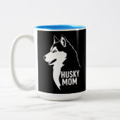 Husky-Mama Zweifarbige Tasse (Links)