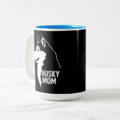 Husky-Mama Zweifarbige Tasse (Vorderseite Links)