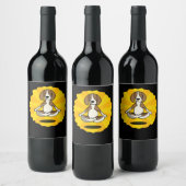 Husky | Meditation Yoga Beagle Labrador Husky Weinetikett (Flaschen)