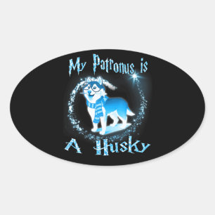 Husky Mein Patronat ist ein Husky Dog Liebhaber Ovaler Aufkleber