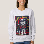 Husky Merry Dogmas Sweatshirt (Vorderseite)