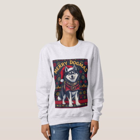 Husky Merry Dogmas Sweatshirt (Vorne ganz)