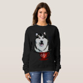 Husky mit Alaskan Malamute Sweatshirt (Vorne ganz)