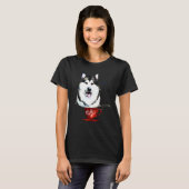 Husky mit Alaskan Malamute T-Shirt (Vorne ganz)