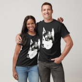 Husky mit Augenpflaster T-Shirt (Unisex)