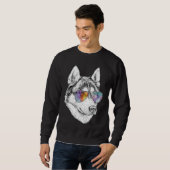 Husky mit Aviatoren Sweatshirt (Vorne ganz)