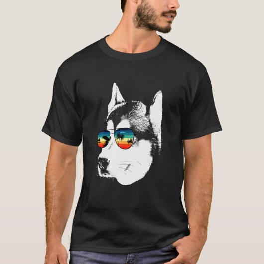 Husky mit Brillengläser T-Shirt (Vorderseite)