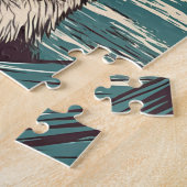 Husky mit Sonnenbrille am Strand Puzzle (Seite)