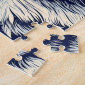 Husky mit Sonnenbrille am Strand Puzzle (Seite)