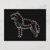 Husky mit Weihnachts-Licht Husky Lover frohe Weihn Postkarte (Vorderseite)