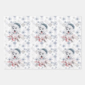Husky Niedlich Blue Weihnachtsmannmütze Snowflakes Geschenkpapier Set (Vorderseite 3)