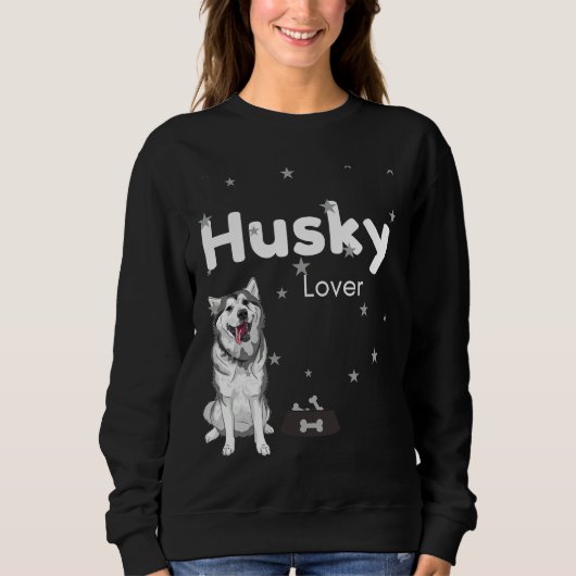 Husky Niedlich Dog Sweatshirt (Vorderseite)