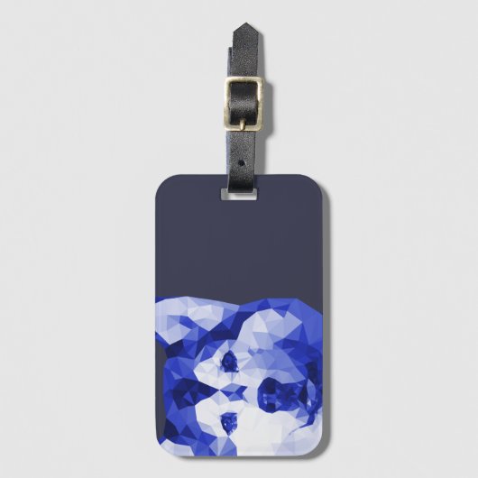 Husky-niedrige Polykunst im Blau Gepäckanhänger (Vorderseite Vertikal)