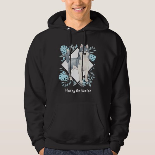 Husky on Watch! Hoodie (Vorderseite)