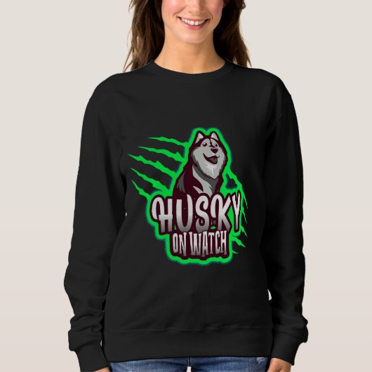 Husky on Watch Sweatshirt (Vorderseite)