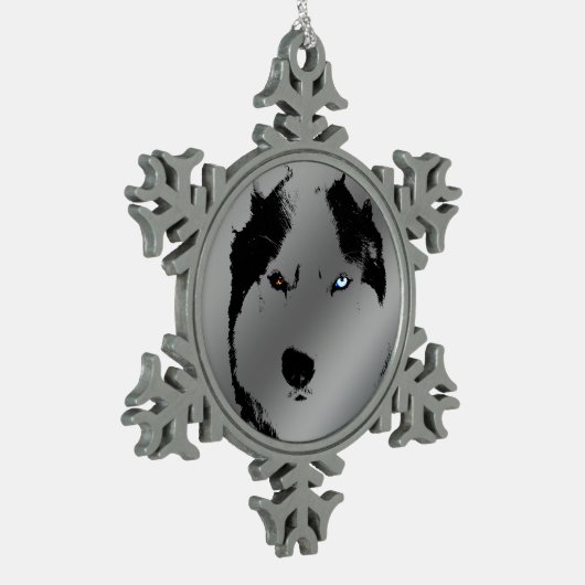 Husky-Ornament Dekoration Schneeflocken Zinn-Ornament (Links)