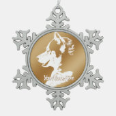 Husky-Ornament Dekoration Schneeflocken Zinn-Ornament (Vorderseite)