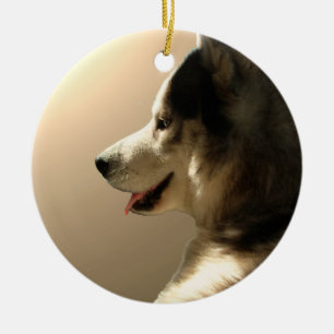 Husky-Ornament-Malamute Keepake-Hunde-Geschenke Keramik Ornament