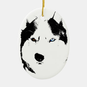 Husky-Ornament-Malamute Keepake-Hunde-Geschenke Keramikornament