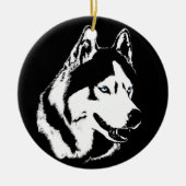 Husky-Ornament-Malamute Keepake-Hunde-Geschenke Keramikornament (Vorne)